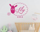 Sheep with Personalized Name Sheep Wall Decals Personalized Name Decals Vinyl Sticker Name Girl Bedroom Decor